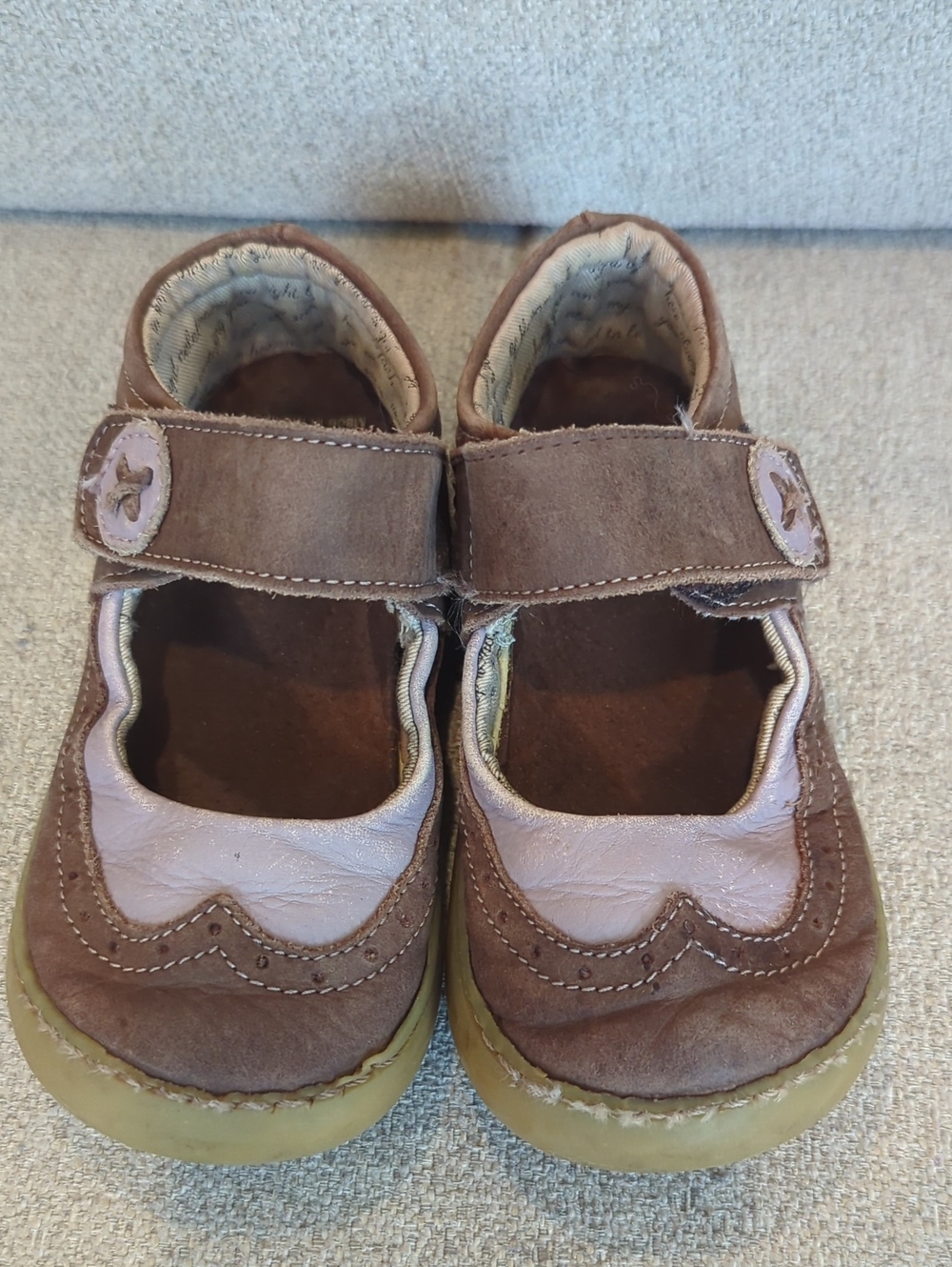 Livie & Luca Brown and Pink Toddler Mary Jane Shoes